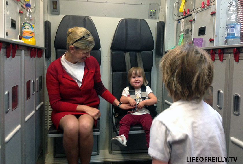The cabin crew can also sometimes provide a free creche service!!